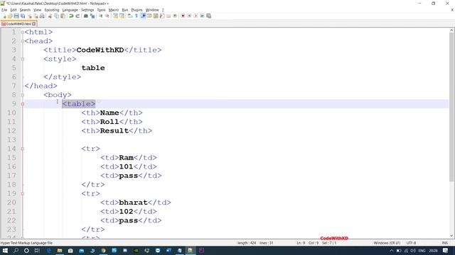 Table border in CSS смотреть онлайн