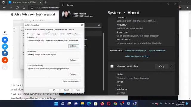 How to see Names and Values of Environment Variables in Windows 11/10 смотреть онлайн