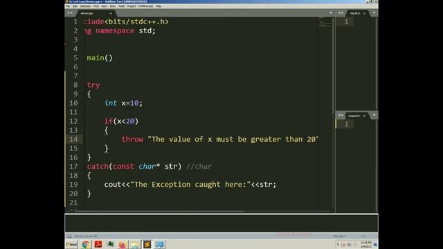 Exception Handling: Handling Character type Exception in C++ | throw & catch char type Exception смотреть онлайн
