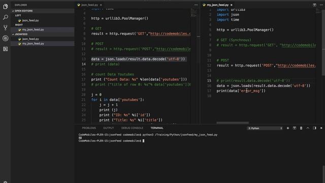 Python Programming - JSON Feed with Http Get and Post Ep #2 - JSON Parser смотреть онлайн