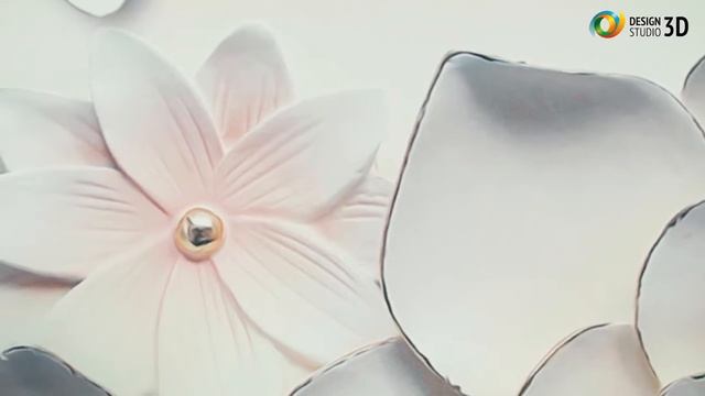 3D фотообои 'Керамические цветы' смотреть онлайн