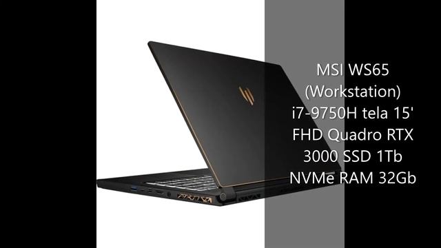 MSI WS65 (Workstation) i7-9750H tela 15' FHD Quadro RTX 3000 SSD 1Tb NVMe RAM 32Gb смотреть онлайн