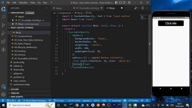 Touchable Opacity & Activity Indicator in React Native #9 || React Native Tutorial for Beginners смотреть онлайн