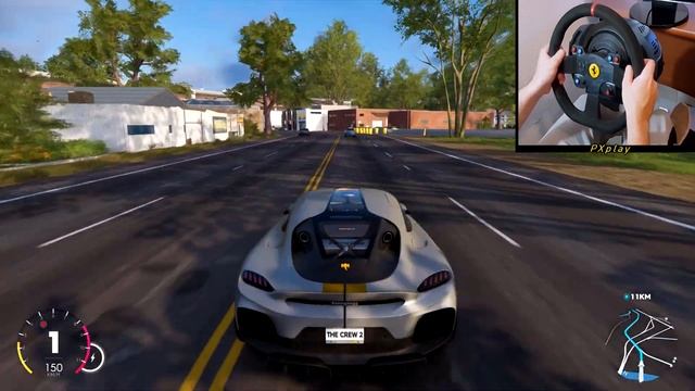 The Crew 2 - Koenigsegg Gemera realistic driving (w/steering wheel) | Thrustmaster T300 gameplay смотреть онлайн
