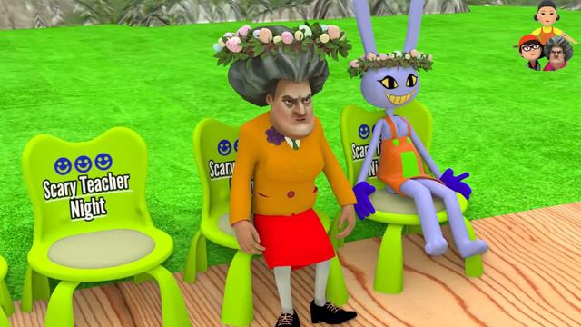 Scary Teacher 3D vs Squid Game Throwing Honeycomb Candy Shapes on Duck Max 5 Times Challenge смотреть онлайн