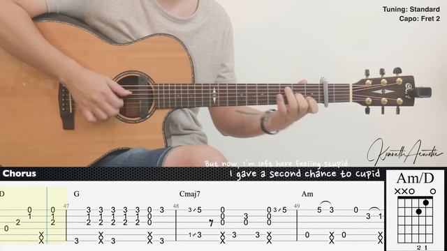 Cupid (Twin Version) - FIFTY FIFTY | Fingerstyle Guitar | TAB + Chords + Lyrics смотреть онлайн