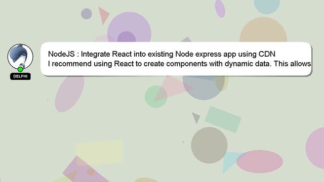 NodeJS : Integrate React into existing Node express app using CDN смотреть онлайн