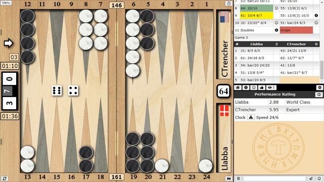 G2 Jakob Rasmussen (Llabba) vs. G3 Christopher Trencher (CTrencher) - Backgammon смотреть онлайн