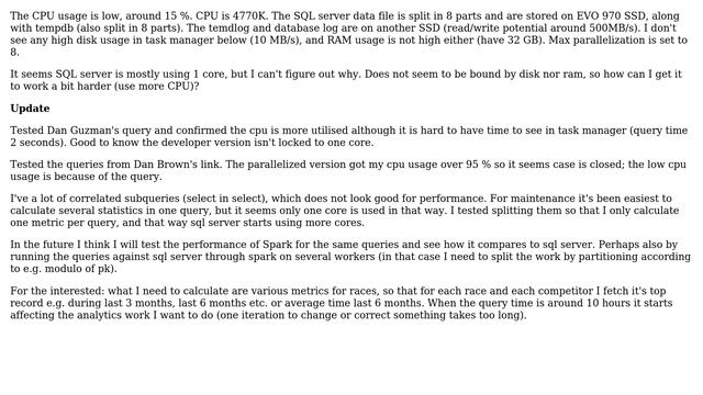 Databases: Why low cpu usage on sql server developer edition 2014? смотреть онлайн
