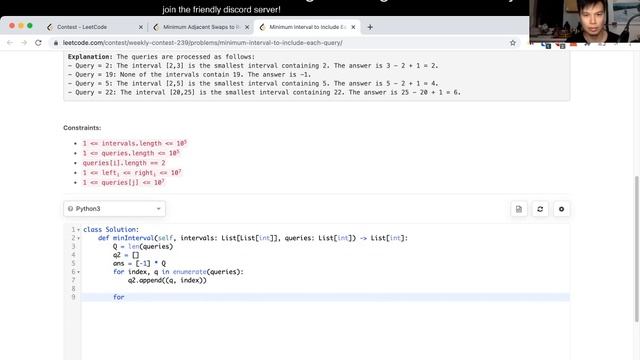 1851. Minimum Interval to Include Each Query (Leetcode Hard) смотреть онлайн