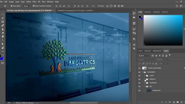 3D glass mockup free download | Free PSD Logo Mockup | How to use mockup in photoshop смотреть онлайн