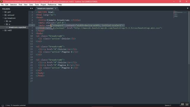 Breadcrumb con bootstrap смотреть онлайн