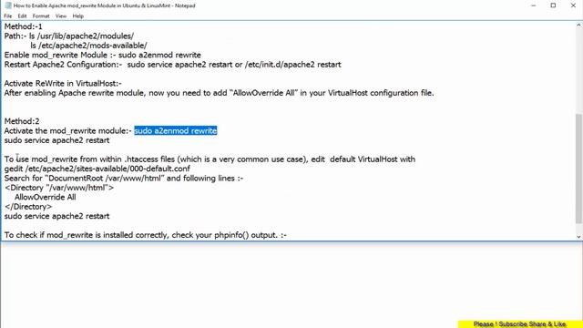 Enable mod_rewrite for Apache On Ubuntu 16 смотреть онлайн