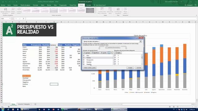 ¡Apantallante gráfica en Excel de Presupuesto vs Realidad! ¡Muy sencilla de Hacer! смотреть онлайн