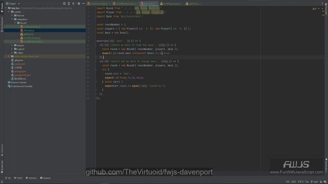 FWJS: 'Davenport' Card Game - Round TDD смотреть онлайн