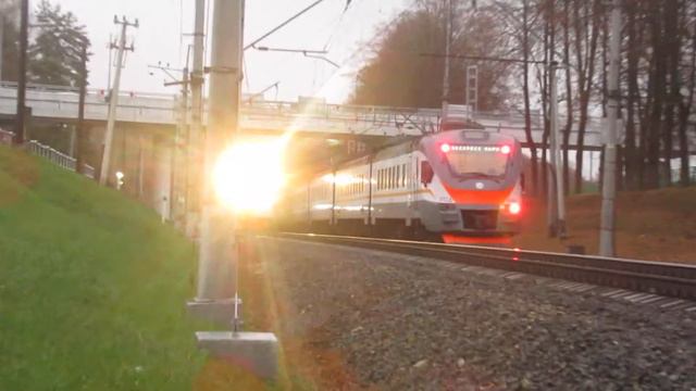 Электропоезда ЭП2Д-0004\ЭД4М-0451 ЦППК перегон Внуково-Солнечная 29.10.2017 смотреть онлайн