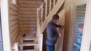 Бревенчатый дом 6х6 2 этажа / Проект дома с печкой по центру!