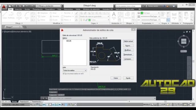 AutoCAD 2014 Poner y Modificar Cotas смотреть онлайн