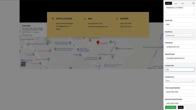 Modify Contact Info Over Map iFrame - WP Builder UIB - 598 смотреть онлайн