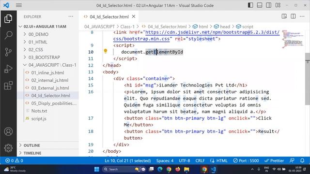 JAVASCRIPT|CLASS-1|CORPORATE TRAINING|INTRODUCTION|TYPES OF JS|ID SELECTOR|DISPLAY METHODS|FUNCTION смотреть онлайн