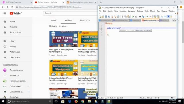 String Function - strrev() | String reverse | PHP Tutorials for beginners - 5 | in HINDI смотреть онлайн