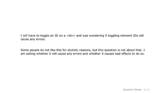 HTML : Is changing an element's ID universally supported? смотреть онлайн