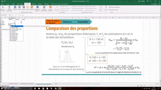 Excel : Faire un test de comparaison des proportions смотреть онлайн