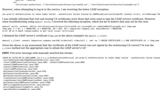 ElasticSearch Failing to Authenticate LDAP Host смотреть онлайн