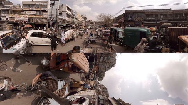 360 video: View of Chandni Chowk Market, Delhi, India смотреть онлайн