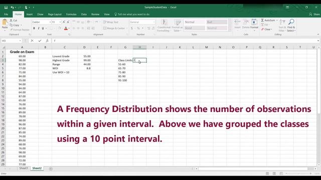 Frequency Distribution and Histogram for Quantitative Data in Excel смотреть онлайн