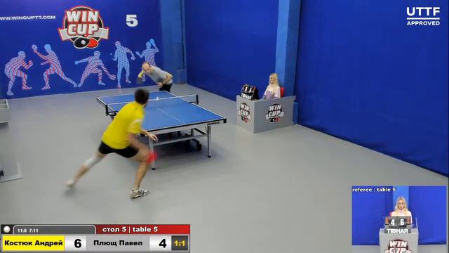 16:30 Костюк Андрей 2-3 Плющ Павел стол 5 ЮГ-3 04.01.21