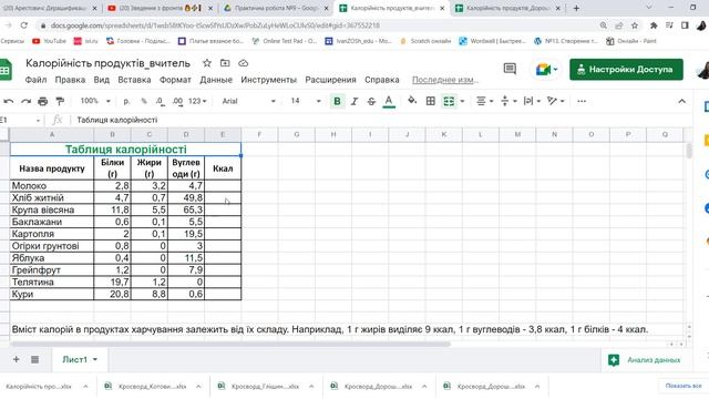 7 клас Практична робота №9 Тема: "Використання формул в табличному процесорі Excel" (вправа №3) смотреть онлайн