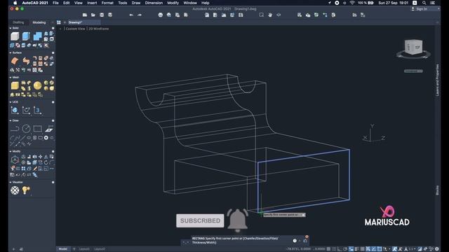 AutoCAD | 3D Tutorial for Beginners | Exercise 8 смотреть онлайн