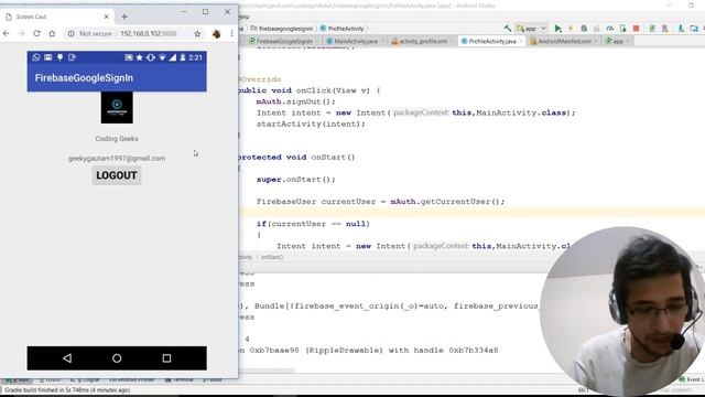 Firebase Google Login in Android (part-1) Demo смотреть онлайн