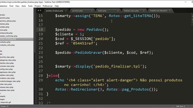 Loja Virtual com PHP 7 - Aula 11 - Automatizando sessão do pedido смотреть онлайн