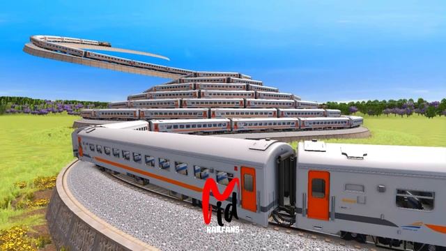 High Speed Train Drops From The Sky | Pyramid Railroad Track | Trainz Simulator 2019 смотреть онлайн