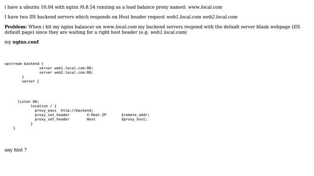 Nginx Load Balance With IIS Backend Servers Waiting Host Header (2 Solutions!!)