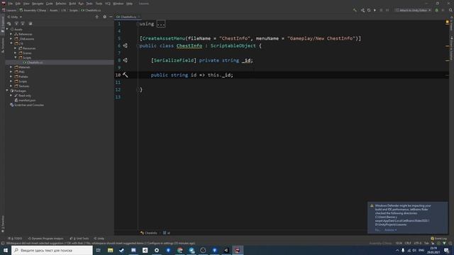 ScriptableObject в Unity на примере информации о сундуках смотреть онлайн