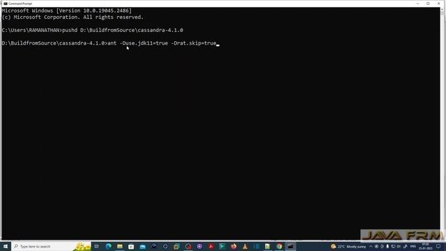 How to build Apache Cassandra 4.1 from Source Code in Windows 10 Command line using Ant 1.10, JDK 1 смотреть онлайн