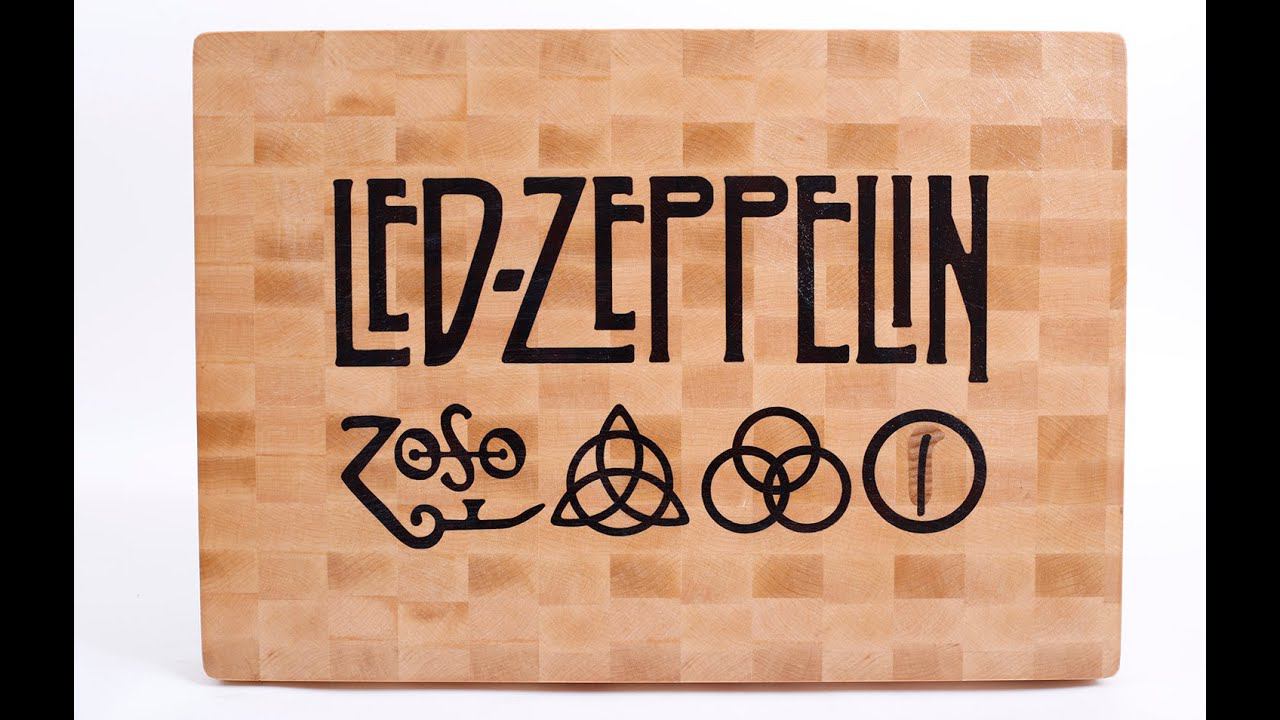 Making "LED ZEPPELIN" end grain cutting board смотреть онлайн