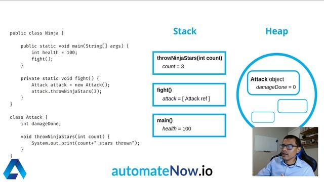 Heap vs stack in Java | automateNow смотреть онлайн