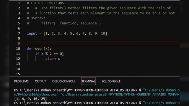 Filter functions of Python in Tamil | Legendmp | Mohan Prasath S смотреть онлайн