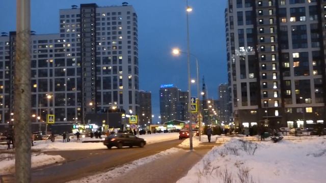 Западное Мурино вечером С.-Петербург 30.12.2018 смотреть онлайн