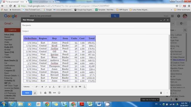 How to copy paste excel tables, charts into Gmail смотреть онлайн