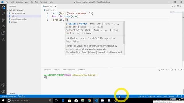 Python Program to Print Multiplication Table of a Number ( User Input ) смотреть онлайн