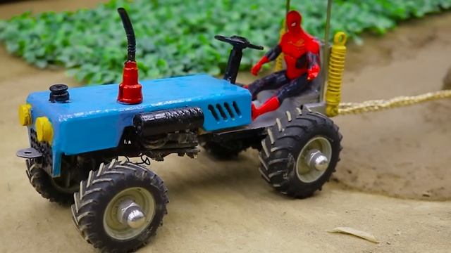 DIY Tractor Making Mini Concrete Bridge | Diy Heavy Tractor Full Of Parle-G Loading | @Sunfarming