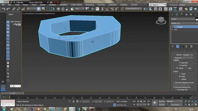 Работа с линиями и модификаторами смотреть онлайн