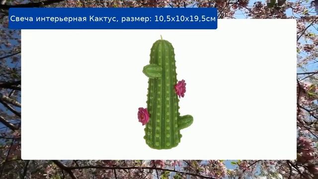Свеча интерьерная Кактус, размер: 10,5х10х19,5см смотреть онлайн
