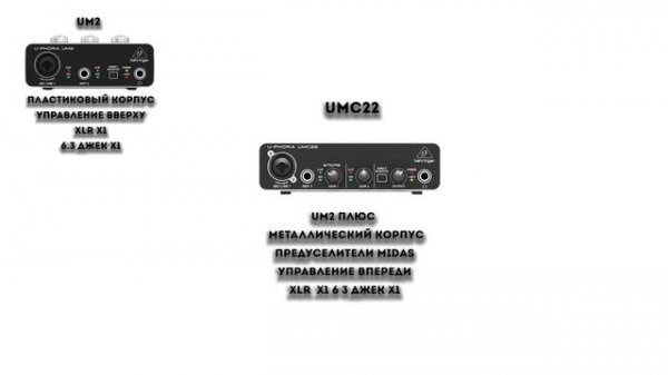 Обзор и сравнение  звуковых интерфейсов Behringer. UM2 vs UMC22 vs UMC202HD vs UMC204HD vs UMC404HD