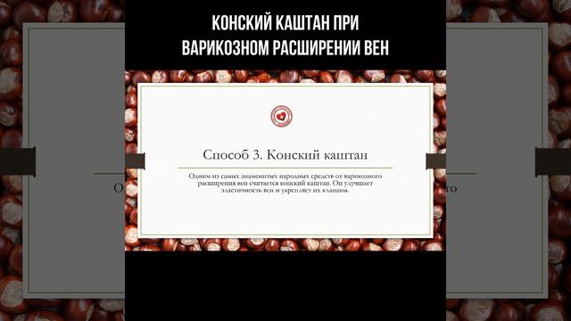 Конский каштан при варикозном расширении вен смотреть онлайн